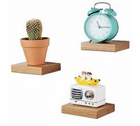 GIEANOO Etagères Murales Bois Ronde Étagère Flottantes Décoration Petite Etagere Murale de Bois Rangement pour Photos Plantes Bougie Lot de 3