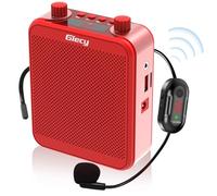 Giecy Amplificateur de Voix 30 W, Micro UHF sans Fil, Rouge | Batterie 2800 mAh, Bluetooth, TF/USB, FM et enregistrement; utilisation mains libres pour cours, visites et événements