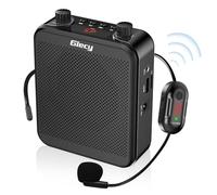 Giecy Amplificateur de Voix sans Fil Micro UHF, Noir | Batterie 2800 mAh, Bluetooth, TF/USB, FM et enregistrement; utilisation mains libres pour cours, visites et événements