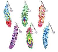 GIEEU Lot de 6 marque-pages de peinture diamant à faire soi-même avec pendentif en cristal, kits d'art et d'artisanat pour filles, cadeaux d'anniversaire et de Noël