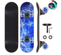 GIEEU Skateboards avec Roues Clignotantes colorées pour débutants, Enfants, Adolescents, Adultes, Planche à roulettes Standard 9 Couches d'érable Canadien concave