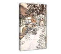 GIEIG Arthur Rackham Poster sur toile représentant le thé fou du chapelier fou Alice 1907 - 30 x 45 cm