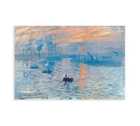 GIEIG Claude Monet Impression sur toile haute résolution Motif lever du soleil pour chambre à coucher ou bureau Sans cadre 60 x 90 cm
