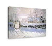 GIEIG Claude Monet Poster The Magpie pour chambre Esthétique Impression sur toile Cadre 50 x 75 cm