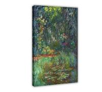 GIEIG Coin Du Bassin Aux Nympheas By Claude Monet Poster Impression sur toile pour chambre d'adolescents et garçons 40 x 60 cm