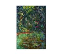 GIEIG Coin Du Bassin Aux Nympheas By Claude Monet Poster Impression sur toile pour chambre d'adolescent garçon Impression sur toile sans cadre 50 x 75 cm