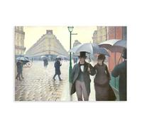 GIEIG Gustave Caillebotte - Poster sur toile représentant un jour de pluie de Paris - Impression sur toile moderne pour chambre à coucher, sans cadre, 60 x 90 cm