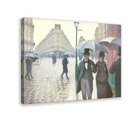 GIEIG Gustave Caillebotte - Poster sur toile représentant un jour de pluie de Paris - Impression sur toile moderne pour chambre à coucher avec cadre 40 x 60 cm