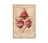 GIEIG Hearts Of The Holy Family - Poster catholique pour chambre d'adolescent et de garçon - Impression sur toile sans cadre - 40 x 60 cm