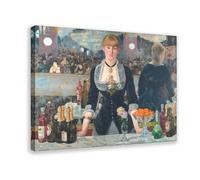 GIEIG Impression sur toile « A Bar At The Folies Bergere » d'Edouard Manet pour chambre d'adolescents et garçons - 40 x 60 cm