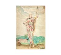 GIEIG Impression sur toile « A Young Celtic Tattooed Warrior Daughter of the Picts » de Jacques Le Moyne - Décoration murale moderne pour chambre à coucher