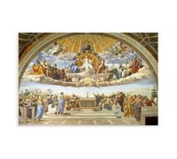 GIEIG Impression sur toile « Disputation of the Holy Sacrament 1510 » par Raphael - Décoration murale pour maison, école, bureau - Sans cadre - 50 x 75 cm