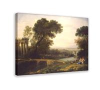 GIEIG Impression sur toile « Holy Family Rest On The Flight Into Egypt » de Claude Lorrain - Décoration murale moderne pour chambre à coucher - 40,6 x 61 cm