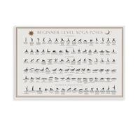 GIEIG Impression sur toile pour débutants - Poses de yoga Hatha et Asanas modernes - Décoration murale pour la maison, l'école, le bureau - Sans cadre - 50,8 x 76,2 cm