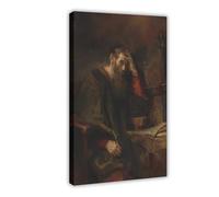 GIEIG Impression sur toile représentant l'apôtre Paul Rembrandt pour chambre d'adolescents et garçons 50 x 75 cm