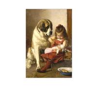 GIEIG Impression sur toile « The Best Friends » de Paul Hermann Wagner - Décoration pour chambre à coucher, bureau, chambre - Cadeau sans cadre - 50 x 75 cm