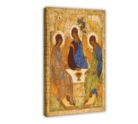 GIEIG Impression sur toile « The Holy Trinity » d'Andrei Rublev - Décoration murale pour maison, école, bureau - 30 x 45 cm