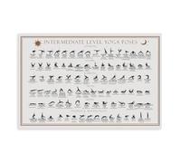GIEIG Intermediate Yoga Poses Hatha and Modern Asanas Poster Impression pour chambre d'adolescent garçon Art mural sur toile Impression sur toile sans cadre 30,5 x 45,7 cm