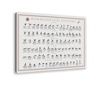 GIEIG Intermediate Yoga Poses Hatha and Modern Asanas Poster Impression sur toile pour chambre d'adolescent garçon Art mural Peinture sur toile Cadre 40,6 x 61 cm