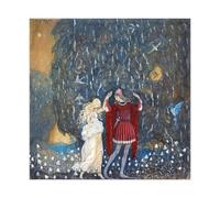 GIEIG John Bauer - Lena Dances With The Knight Poster sur toile pour décoration de chambre à coucher, bureau, cuisine, cadeau sans cadre, 60 x 60 cm