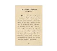 GIEIG Margery Williams The Velveteen Rabbit Vintage Livre Page Littéraire Poster Toile Décoration Chambre à coucher Paysage Sport Bureau Chambre Décor Cadeau Sans Cadre 20x
