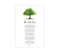 GIEIG Oak Tree Poème Inspirant Nature Poster Imprimable pour Chambre d'Adolescents Garçons Art Mural Peinture sur Toile Impression Sans Cadre 30 x 45 cm