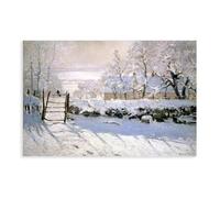 GIEIG Poster Claude Monet - The Magpie - Décoration murale sur toile pour chambre à coucher, bureau, cuisine, cadeau sans cadre - 50 x 75 cm