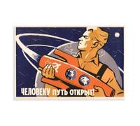 GIEIG Poster de propagande « The Way Is Open For A Human Being Soviet Union soviétique » pour chambre d'adolescent et de garçon, impression sur toile, sans cadre, 50,8 x 76,2 cm (50 x 7,8 cm)