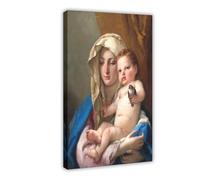 GIEIG Poster Madonna & Child - The Salve Regina - Hail Holy Queen - Impression sur toile pour chambre - 30 x 45 cm