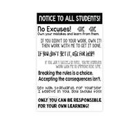 GIEIG Poster noir et blanc avec inscription « Notice to All Students! » - Impression sur toile sans cadre - 40,6 x 61 cm