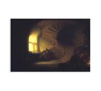 GIEIG Poster Philosopher In Meditation 1632 By Rembrandt Van Rijn - Décoration pour chambre à coucher, bureau, chambre - Sans cadre - 50 x 75 cm