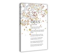 GIEIG Poster Poème Arbres Joyce Kilmer Nature Art Inspiration Impression Art Mural Citation Minimaliste Poster Art Toile Art Poster et Art Mural Impression Moderne Famille Bedro