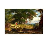 GIEIG Poster The Good Shepherd Robert Zund sur toile pour chambre à coucher, bureau, chambre, cadeau sans cadre, 60 x 90 cm