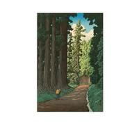 GIEIG Road To Nikko By Kawase Hasui Poster Impression sur toile pour chambre d'adolescents garçons Impression sur toile sans cadre 60 x 90 cm