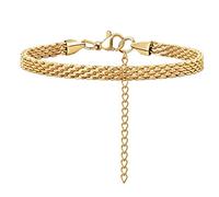 GIEIWIW Bracelets en argent pour la fête des mères - Bracelet à maillons en maille pour homme et femme - Bracelet délicat avec boîte cadeau, adjustable, Acier inoxydable, Pas de gemme
