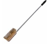 GIEMME - Brosse pour Four Grande 19 x 5,5 cm, Poils en Laiton, Manche en Acier Inoxydable, tête orientable (Manche : 90 cm)
