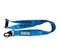 giemme di d'agostino f. srl SSC Napoli Porte-clés porte-pass avec mousqueton et crochet anti-étouffement, insert en caoutchouc, bleu clair, bleu ciel, Taglia unica