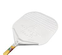 GIEMME - Pelle à pizza rectangulaire perforée en aluminium (Tête ø 36 cm, Longueur de manche 60 cm)