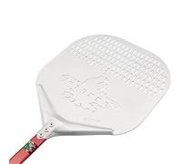 GIEMME Pelle à pizza rectangulaire perforée en aluminium (Tête ø 41 cm, Longueur de manche 90 cm)
