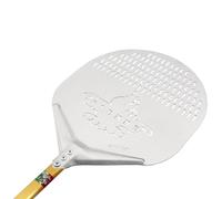 GIEMME Pelle à Pizza Ronde perforée en Aluminium Anodisé, de Qualité Professionnelle, Personnalisée (Pelle : Ø 36 cm personnalisée, Longueur du manche : 60 cm)