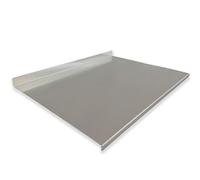 GIEMME Plan de travail inox AISI 304 50 x 52 cm avec dosseret 4 cm, pli frontal 2 cm et tapis antidérapant