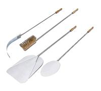 GIEMME Set de 4 Pelles à Pizza de Ø 33 cm - acier inox AISI 430 (Longueur du manche 115 cm)
