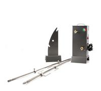 GIEMME Ursus Pic à rôtir électrique, structure décalée, 2 moteurs indépendants, 2 brochettes carrées 10 x 10 mm, 100 cm, grille professionnelle, avec fourchettes à viande et support pour brochettes