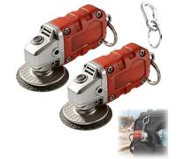Gienslru 2-in-1 Mini Grinder Keychain, Realistic Grinding Tool Keychain Pendant Keyring, Polishing Tool Collectible Keychains Accessory, On-the-Go Smoothing Tools, Gift for Dads Tools Lovers (2pcs)