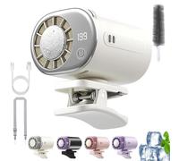 Gienslru 2026 Car Clip on Air Conditioner Fan with LED Display, 360° Rotation Portable Mini Cooling Fan, Portable Mini Cooling Fan with 199 Speeds & Semi-Cooling, USB for Car Office Camping (Beige)