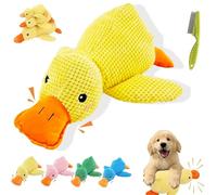 Gienslru 2026 New Upgraded Calming Duck Toy for Dogs, Interactive Dog Toy with Quack Sound and Crazy Crinkle, Calming Duck Dog Toys, Yellow Ducks Dogs Toys, for Puppies, Small & Large (Yellow,L)