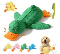 Gienslru 2026 New Upgraded Calming Duck Toy for Dogs, Interactive Dog Toy with Quack Sound and Crazy Crinkle, Calming Duck Dog Toys, Yellow Ducks Dogs Toys, for Puppies, Small & Large (Green,M)