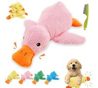 Gienslru 2026 New Upgraded Calming Duck Toy for Dogs, Interactive Dog Toy with Quack Sound and Crazy Crinkle, Calming Duck Dog Toys, Yellow Ducks Dogs Toys, for Puppies, Small & Large (Pink,S)