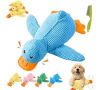 Gienslru 2026 New Upgraded Calming Duck Toy for Dogs, Interactive Dog Toy with Quack Sound and Crazy Crinkle, Calming Duck Dog Toys, Yellow Ducks Dogs Toys, for Puppies, Small & Large (Blue,M)