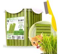 Gienslru Berdexa Cat Grass Teething Stick, Cat Grass Sticks for Indoor Cats, Cat Grass Teething Stick Hairballs for Hairball Removal,Cadental Care, Increase Appetite (80pcs)